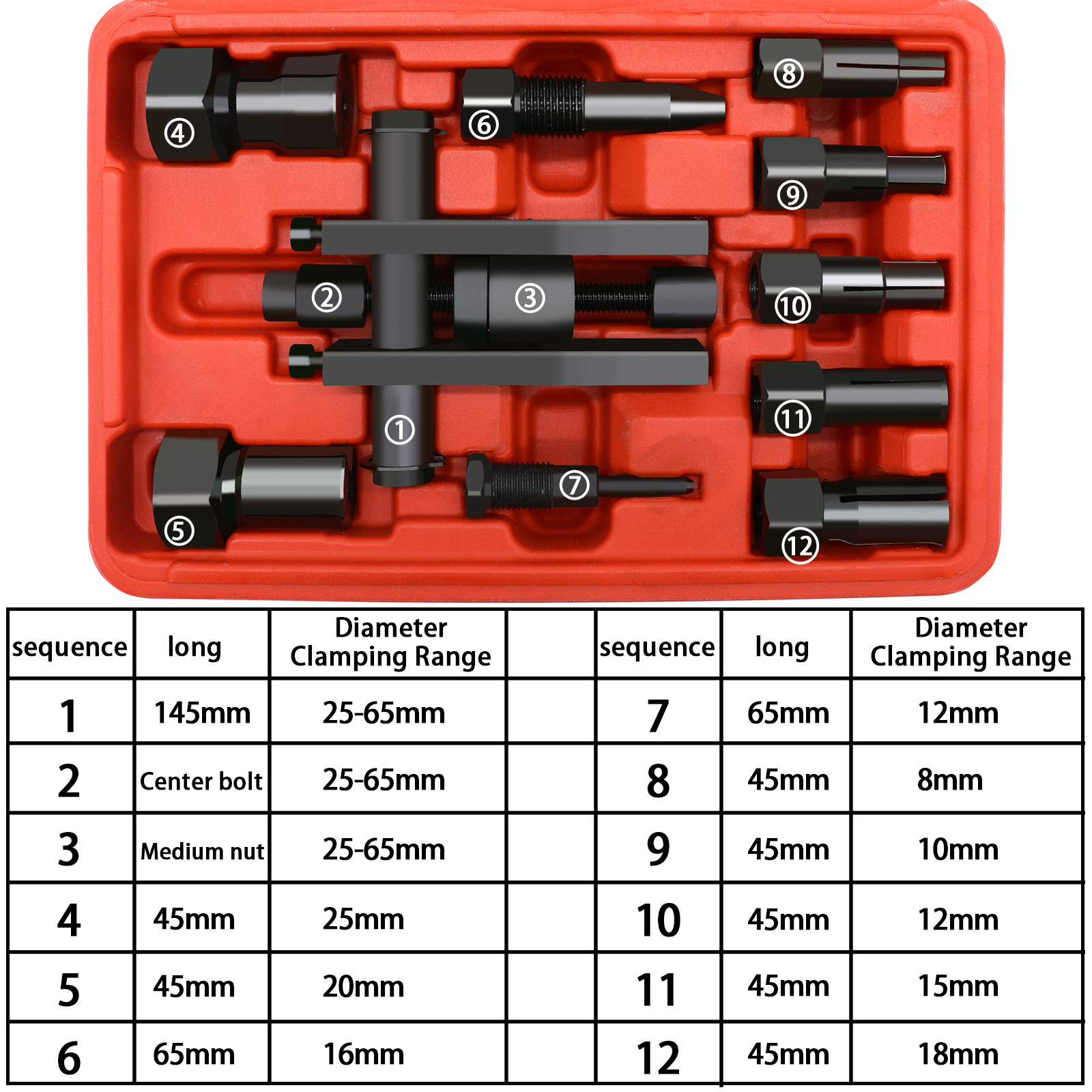 8-25MM Motorcycle Bearing Puller Kit Motorcycle Inner Bearing Disassembly Tool