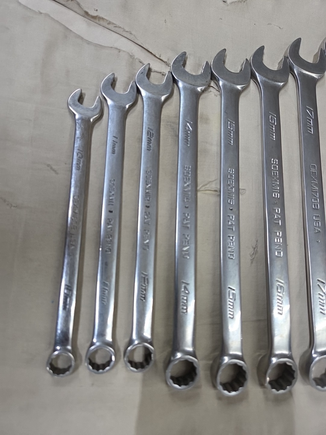 Snap-On 10 Piece Metric Wrench Set 10, 11., 12, 14, 15, 16, 17, 19, 20, & 22MM