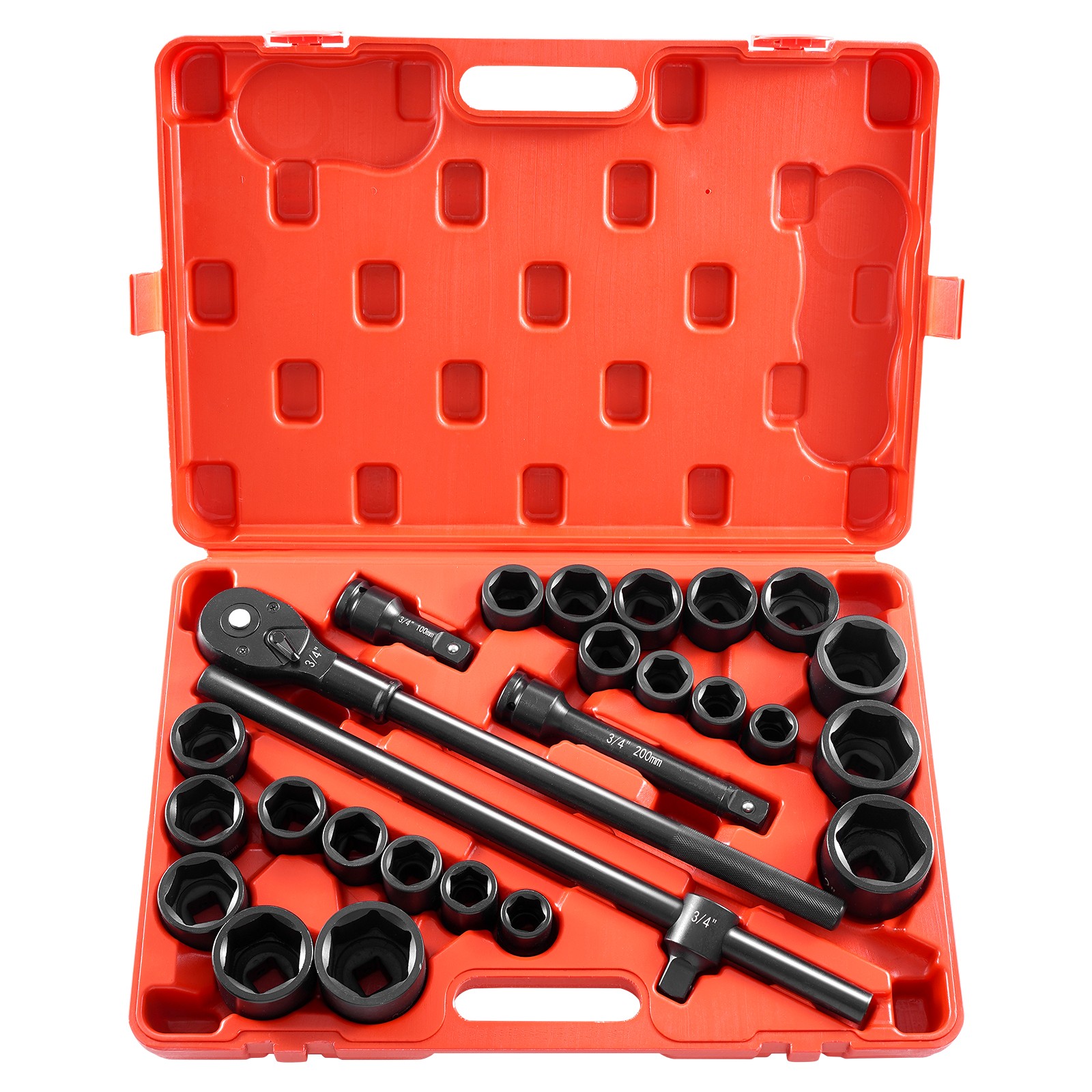 VEVOR Impact Socket Set 3/4 Inches 27 Piece SAE 7/8 to 2 Inches