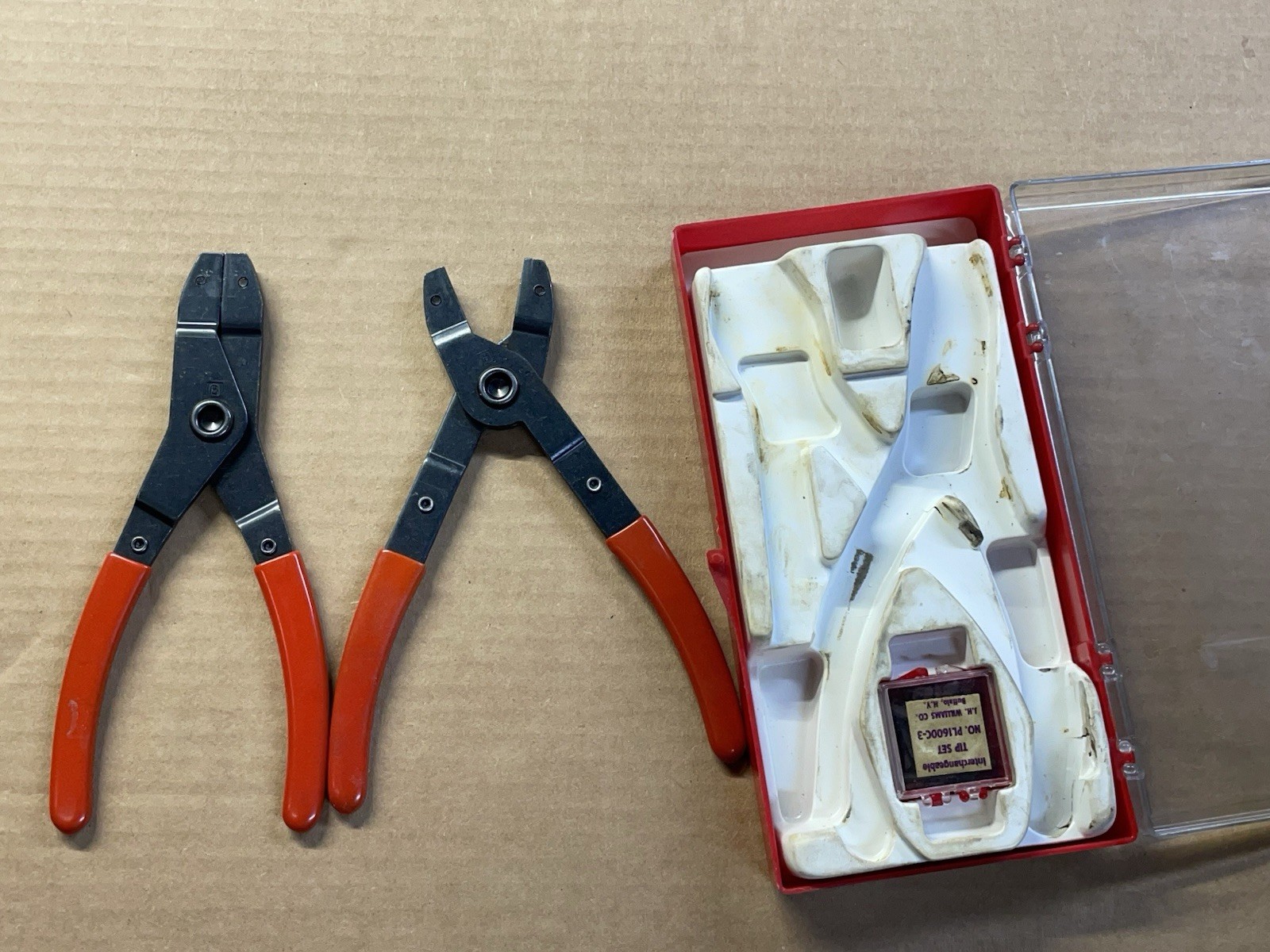 WILLIAMS CO TOOLS SNAP RING INTERNAL AND EXTERNAL PLIERS SET No. PL 1600 C USA