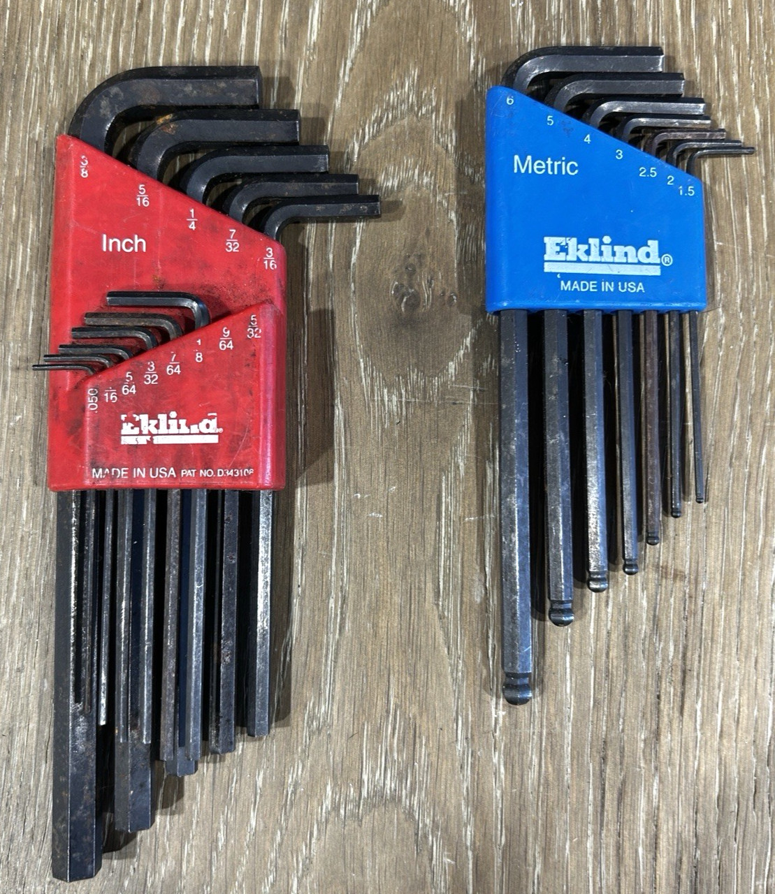 Eklind Tools USA Metric & SAE Ball End Hex Key Wrench Allen Wrenches (missing 2)