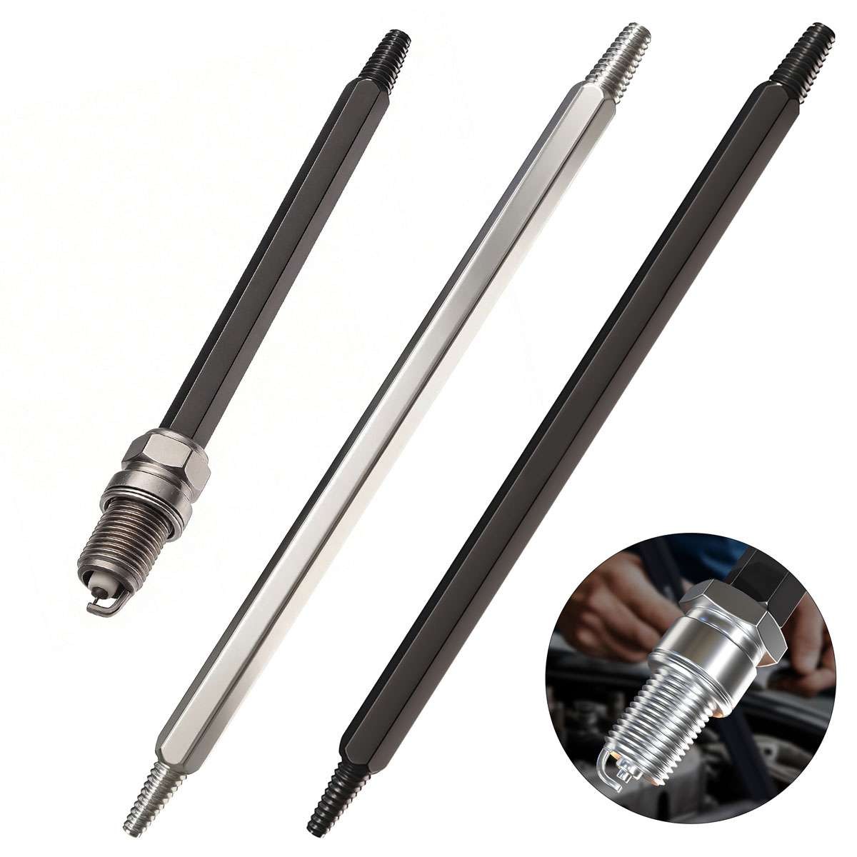 2pcs Fracture Damaged Spark Plug Broken Extractor Removal Tool Left-Hand Thread