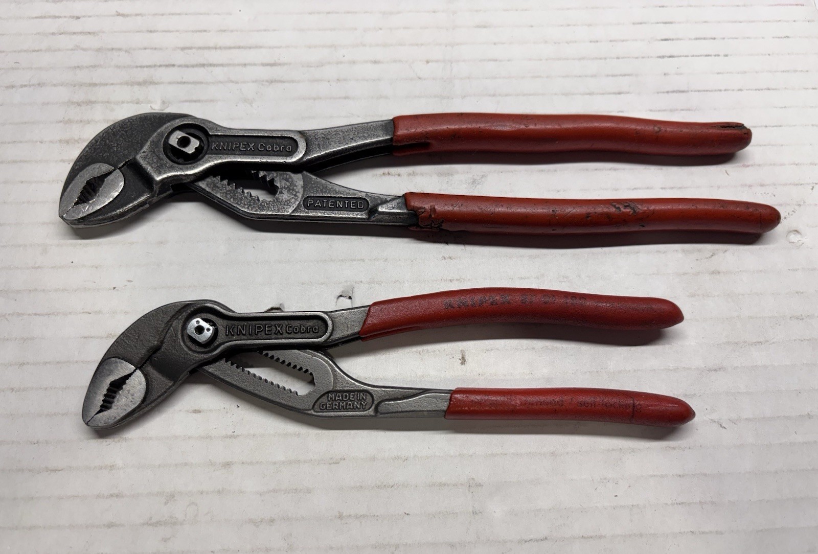 2 Knipex Cobra Adjustable Pliers 87 01 250 10″ & 87 01 180 7″ Red Grip Germany