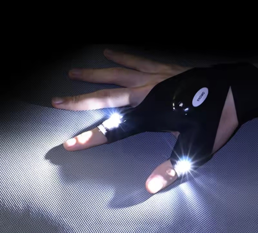 1 Pair LED Flashlight Gloves for Outdoor Fishing Camping Hiking Gloves Men Women