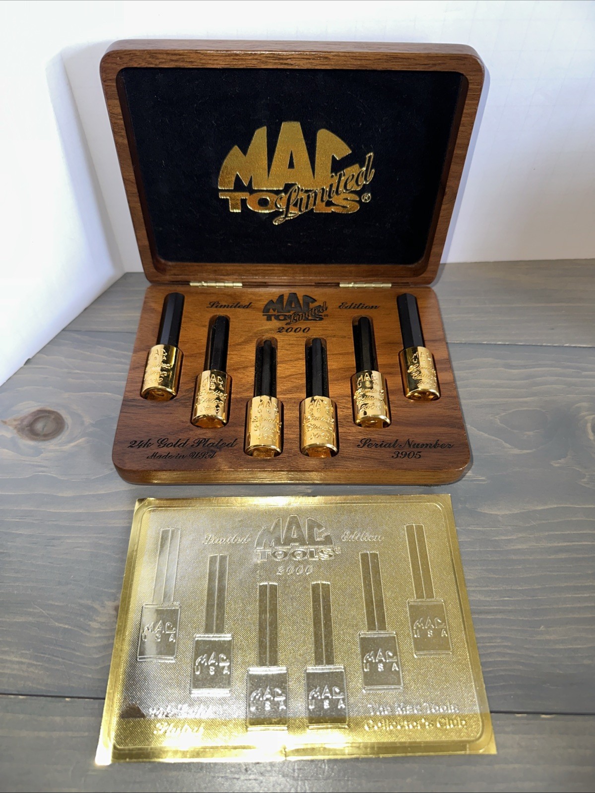 MAC Tools Hex Allen Socket Set Limited Edition 24K Gold Plated USA #3160