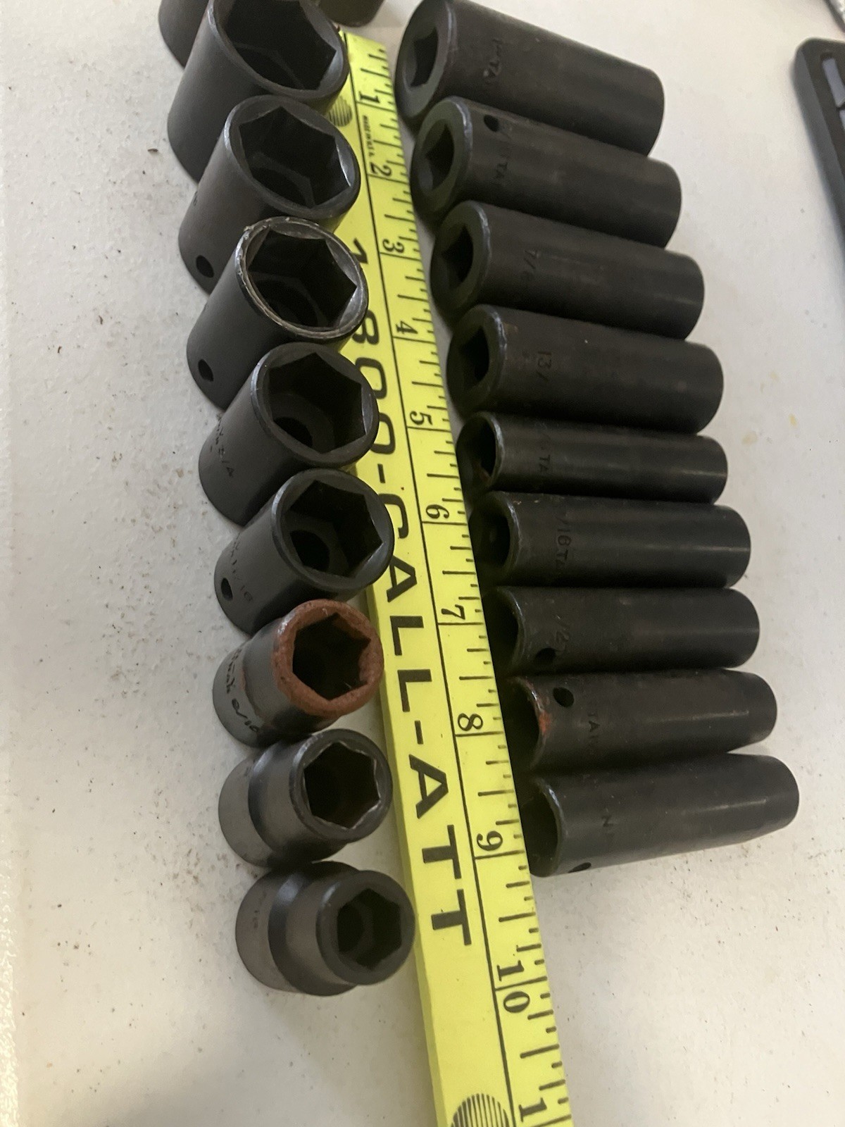 Lot of 19 Deep & Med Well 1/2” Drive Impact Sockets – SAE – Read Desc.