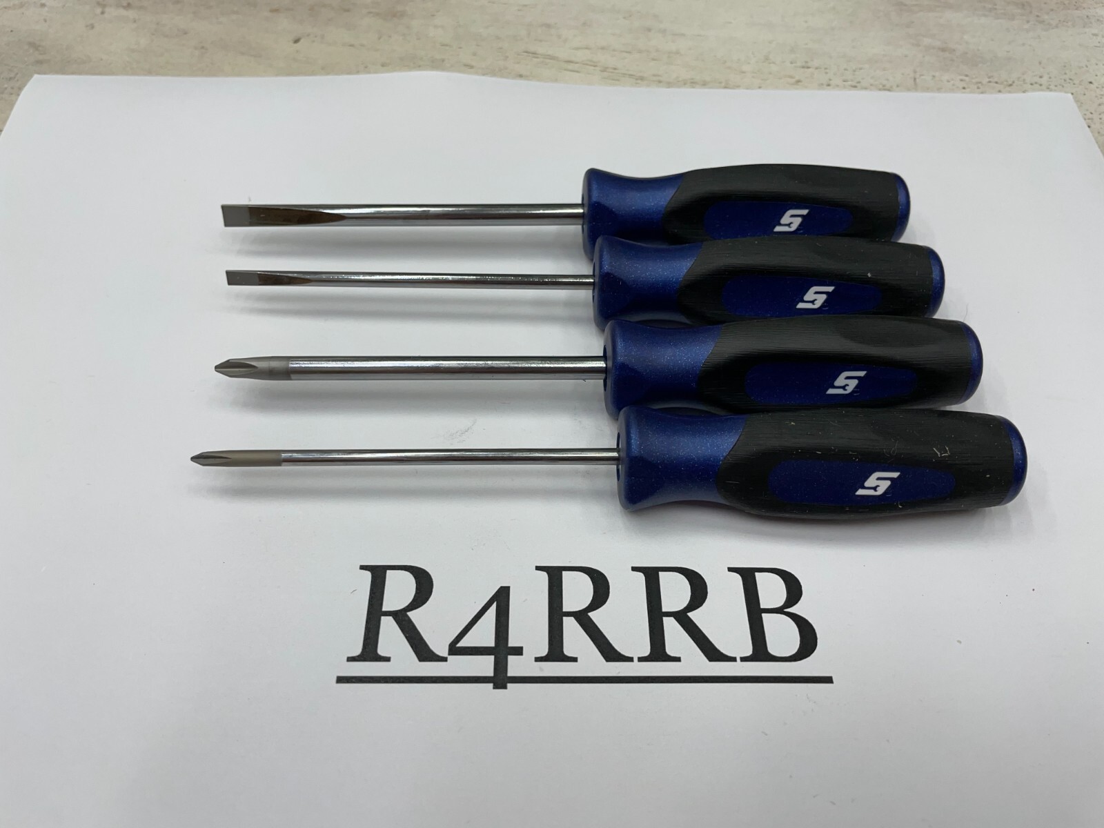 Snap-on Tools NEW 4pc POWER BLUE Soft Grip Mini-Grip Screwdriver Set SGDX40BMB