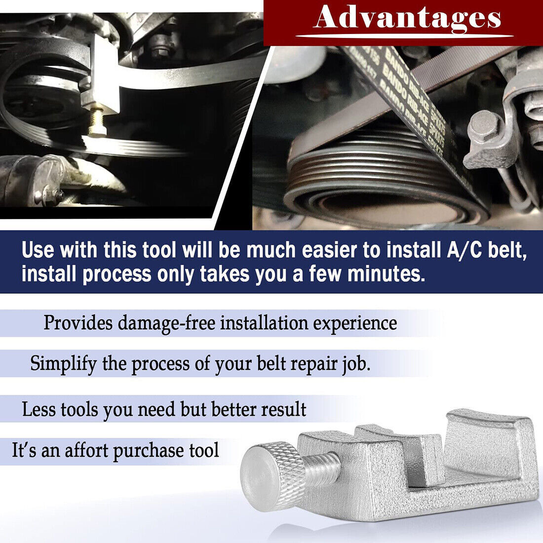 3458 A/C Stretch Belt Installation Tool For BMW V8 N62 Engines 8380049451 641040