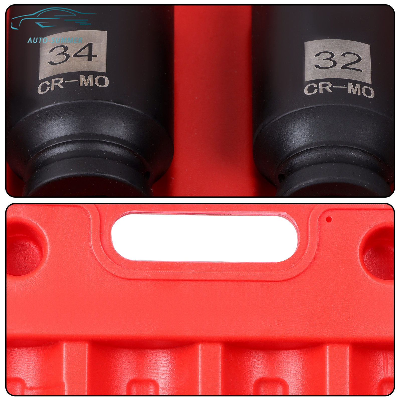 1/2″ Drive Deep Spindle Axle Nut Impact Socket Set 12 Point,30mm,32mm,34mm,36mm