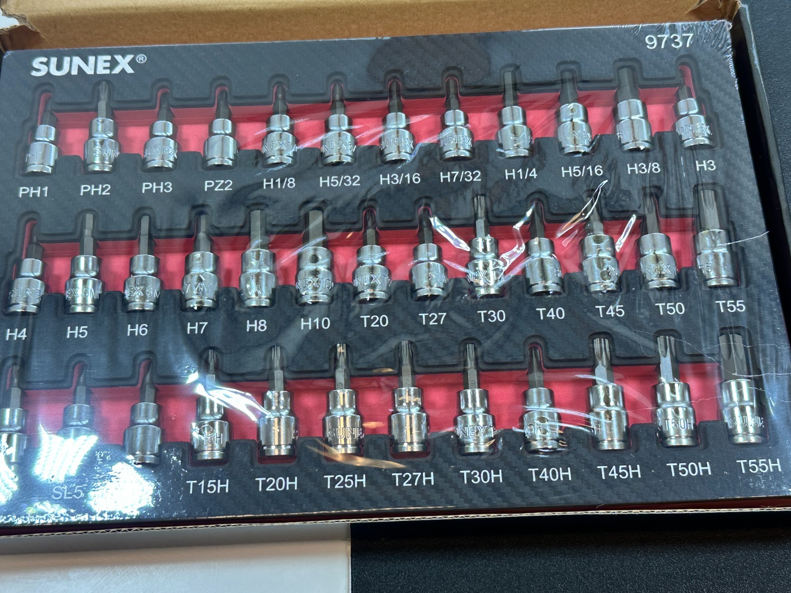 NEW SUNEX 37pc 9737 Master Bit Socket Set SAE & Metric, Hex, Torx, Screwdriver