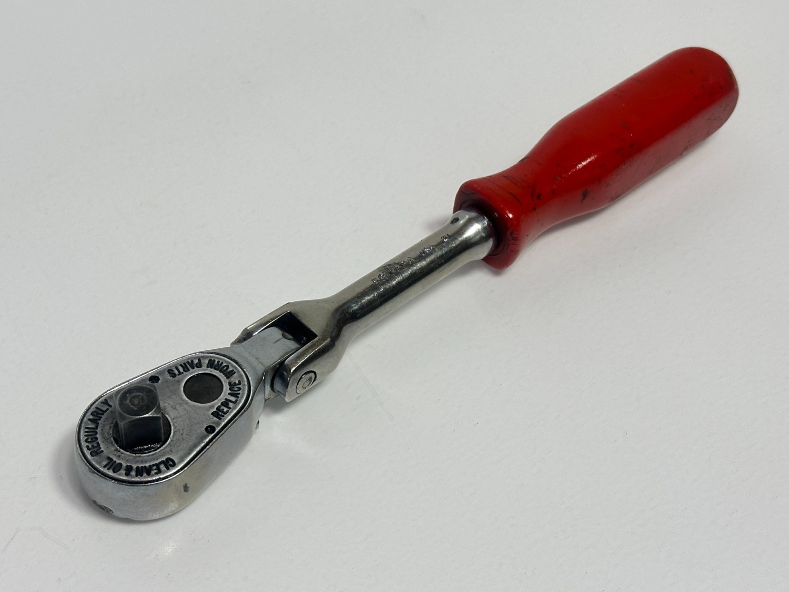 MAC Tools USA XR8FPA 3/8″ Drive Flex Head Ratchet, Red Hard Handle