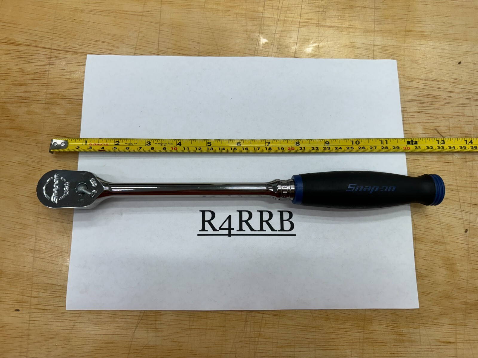 Snap-on Tools USA NEW 3/8″ Drive POWER BLUE Soft Grip LONG Fixed Ratchet FHL80MB