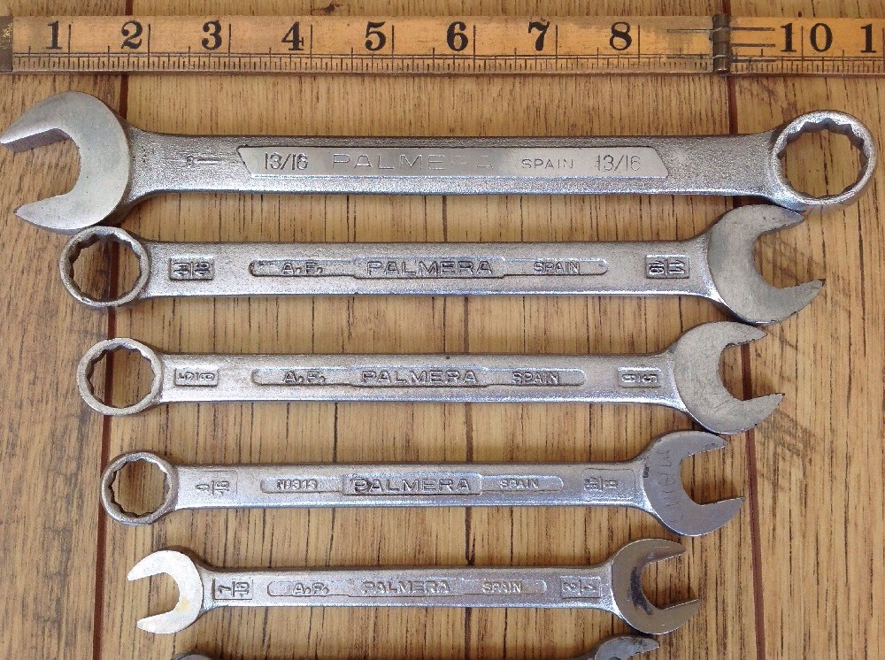 7 Palmera Combination Spanners 13/16″ to 7/16″AF 1 Metric 7mm.