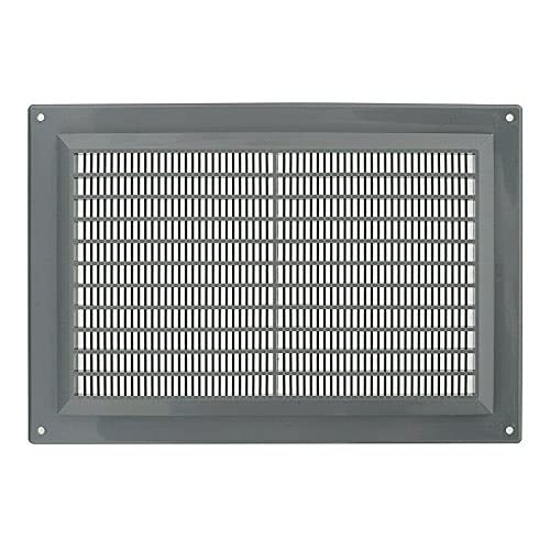 Grey Air Vent Grille – 250mm x 170mm – Flat Louvre – Duct Ventilation Cover.