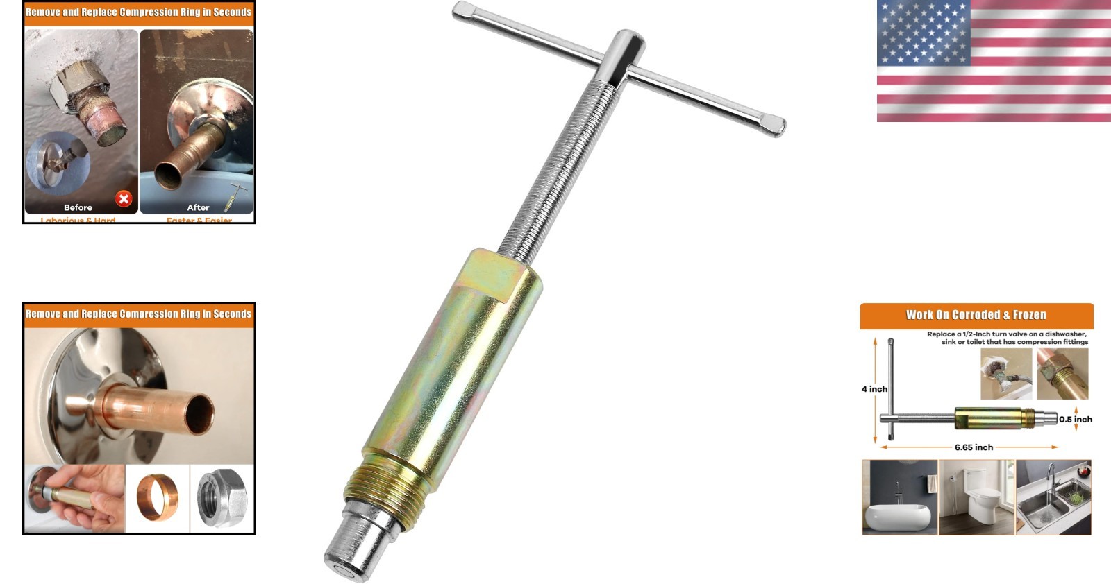 Hand-Powered Plumbing Compression Sleeve Puller for Frozen Fittings – Easy Use!