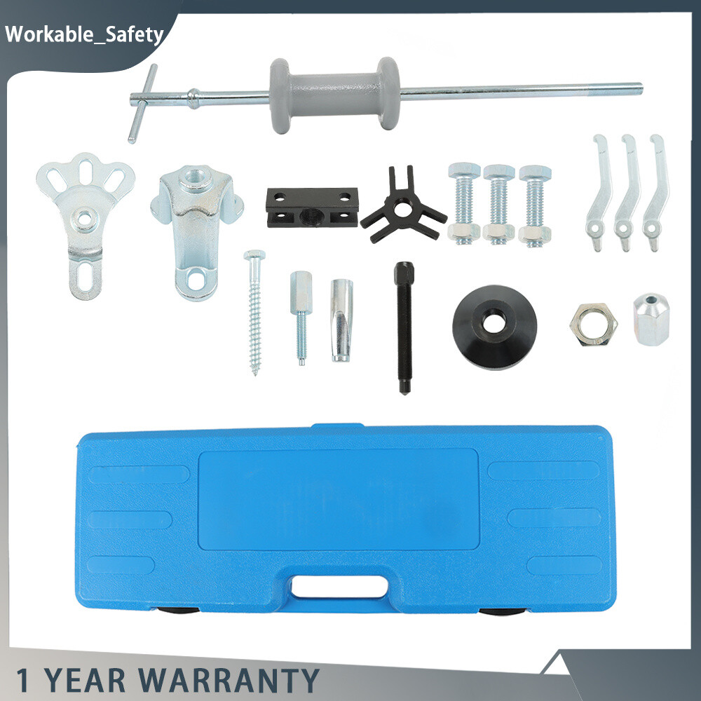 17 Slide Hammer Dent Puller Tool Kit Wrench Adapter Axle Bearing Hub Auto Kits