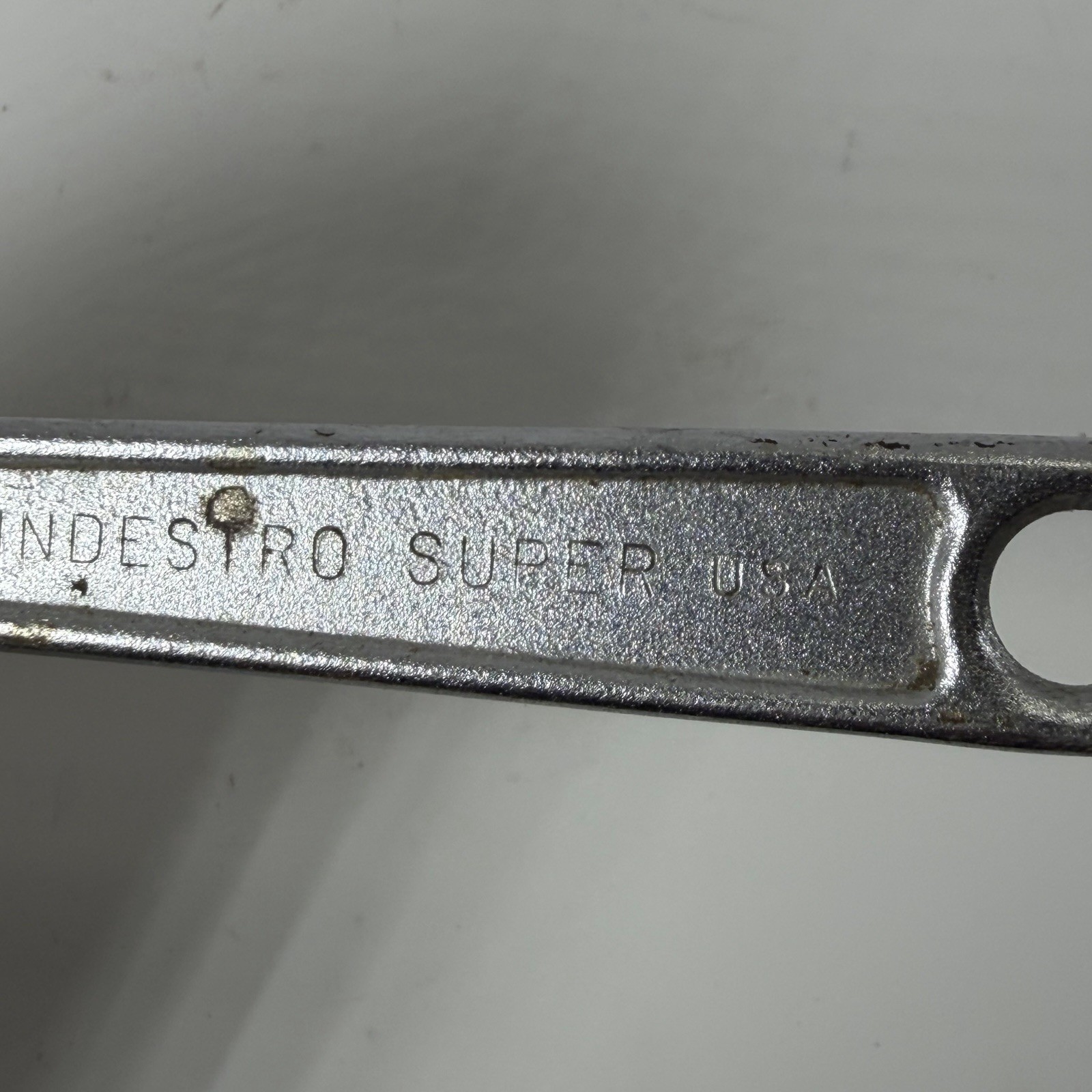«INDESTRO SUPER» U.S.A. #3586A 6″ FORGED ALLOY STEEL ADJUSTABLE END WRENCH.