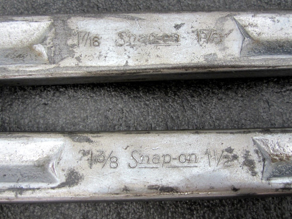 Vintage Snap-on 1-3/8″ x 1-1/2″ & 1-7/16″ x 1-5/8″ Box End Wrench XV4448 XV4652