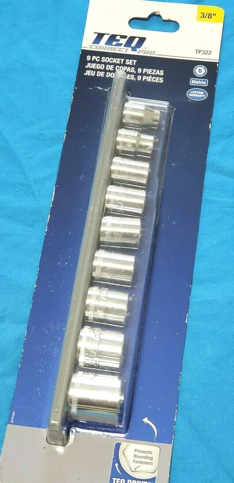 TEQ Correct PRO (TP322) 9 PC. METRIC 3/8″ Drive Socket Set