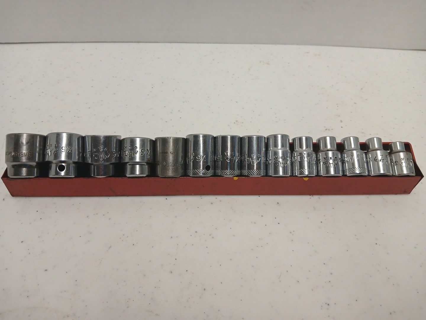 MacTools/Matco 6 Point Chrome 3/8 Drive Socket Set 19-6mm USA