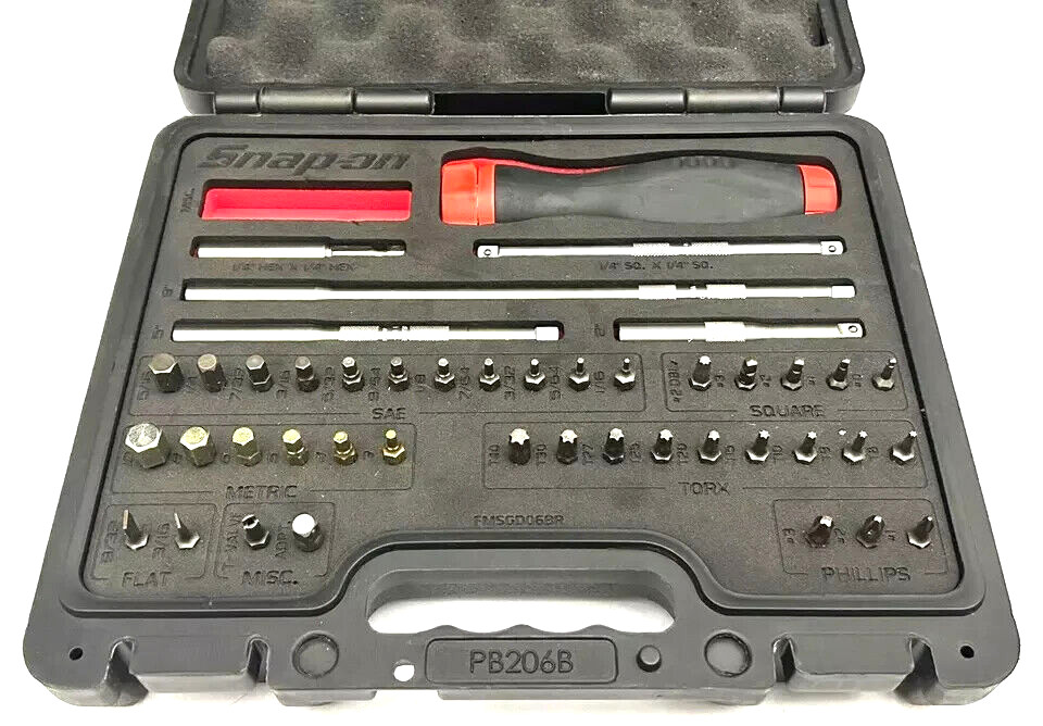 New Snap-on™ SGDMRC44FR RED Foam 44 Piece Ratcheting Screwdriver Master Set