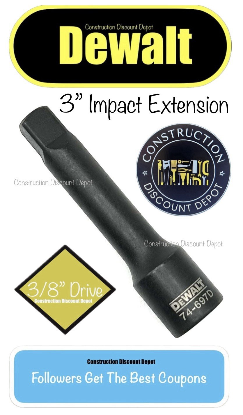 Dewalt 3″ Black Oxide Impact Extension 3/8″ Drive 74-697D 3/8 In. x 3″