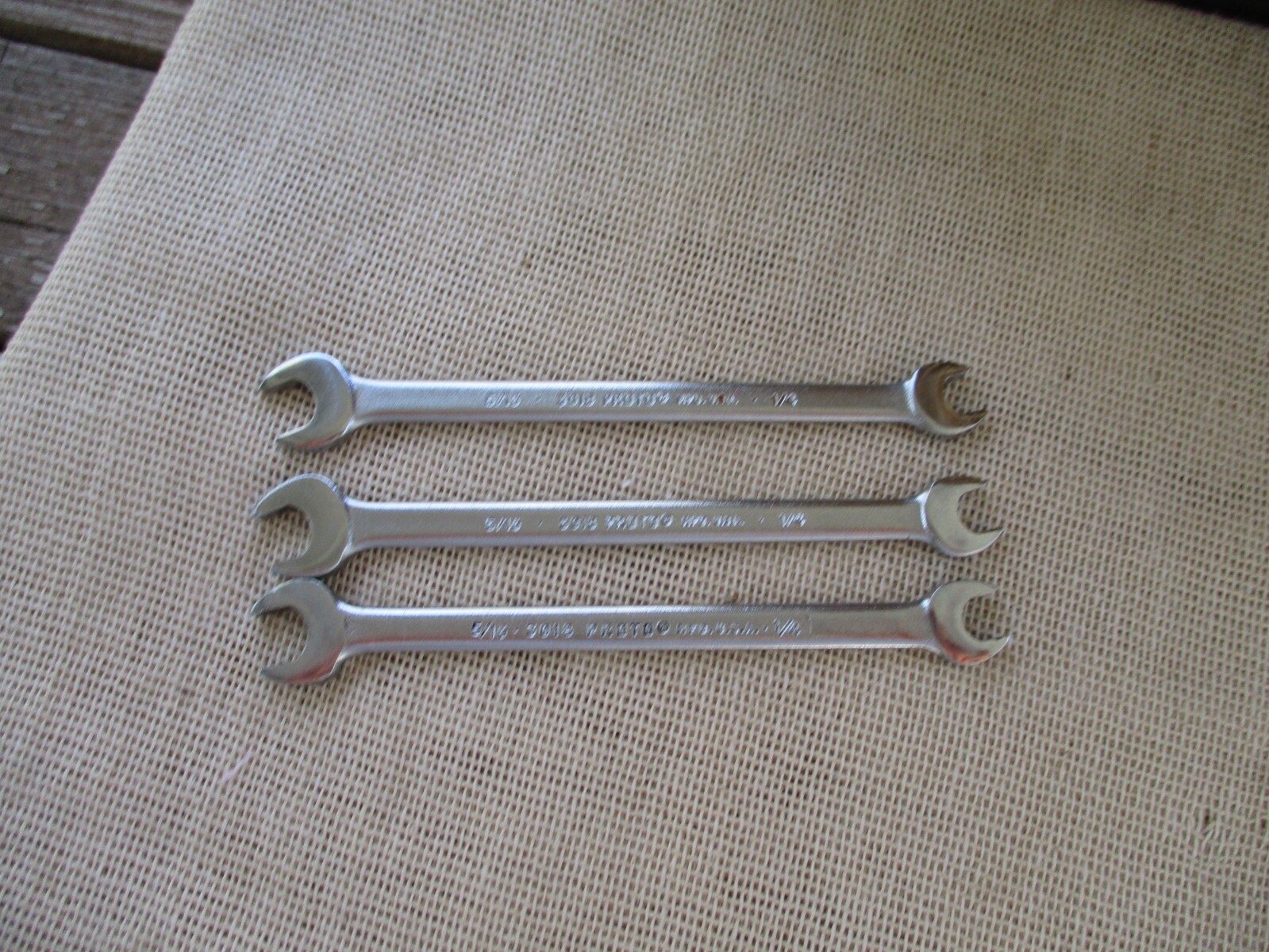 SET of (3)-NOS-«PROTO»#3018 5/16″x1/4″SAE-OPEN END WRENCH-USA-NEW OLD STOCK
