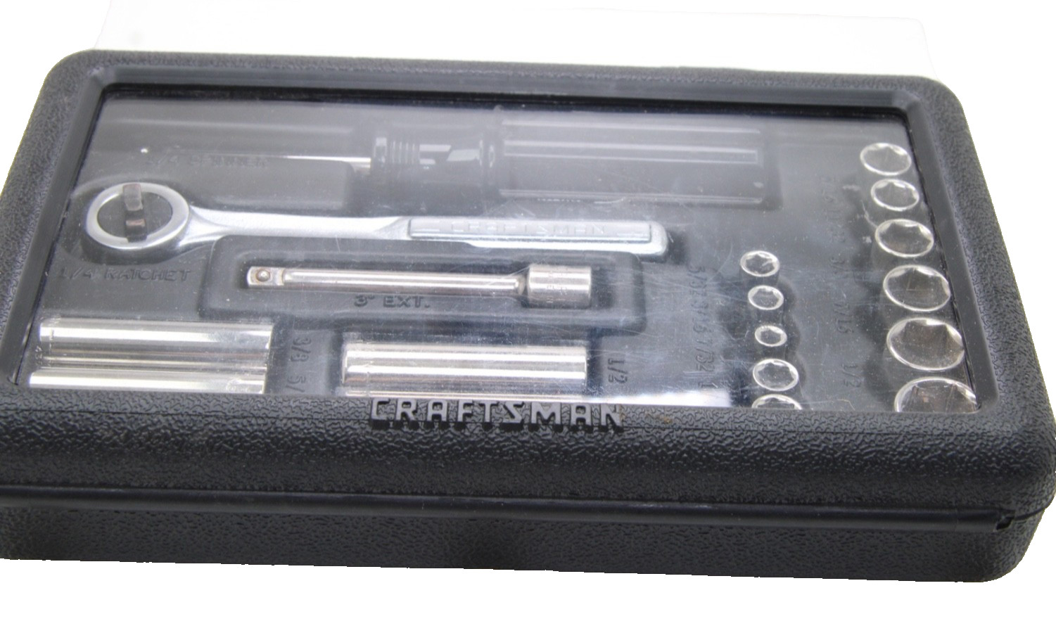 Craftsman 34800 1/4″ Drive 19 Piece SAE Chrome Socket Wrench Set Tool USA