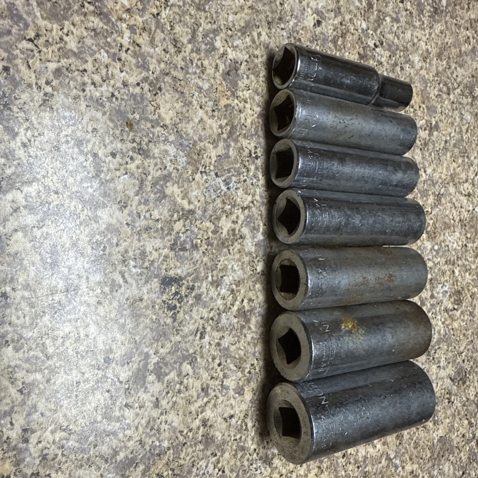 Craftsman 9,12,13,14,15,17,19 mm 6pt Deep Sockets 3/8” Drive 7 Socket Set USA