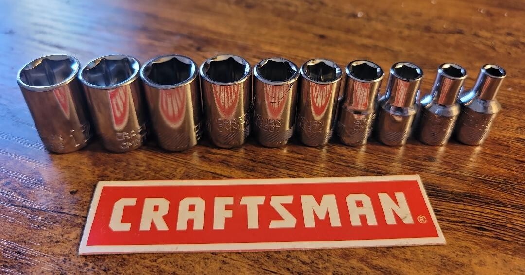 Craftsman 10 PC 1/4 DR Metric 6 PT Sockets 4-13 MM NEW