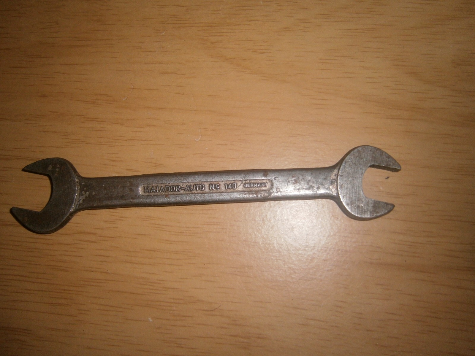 Vintage silver tone spanner. 5/16 & 1/4 W ends.(E6c)