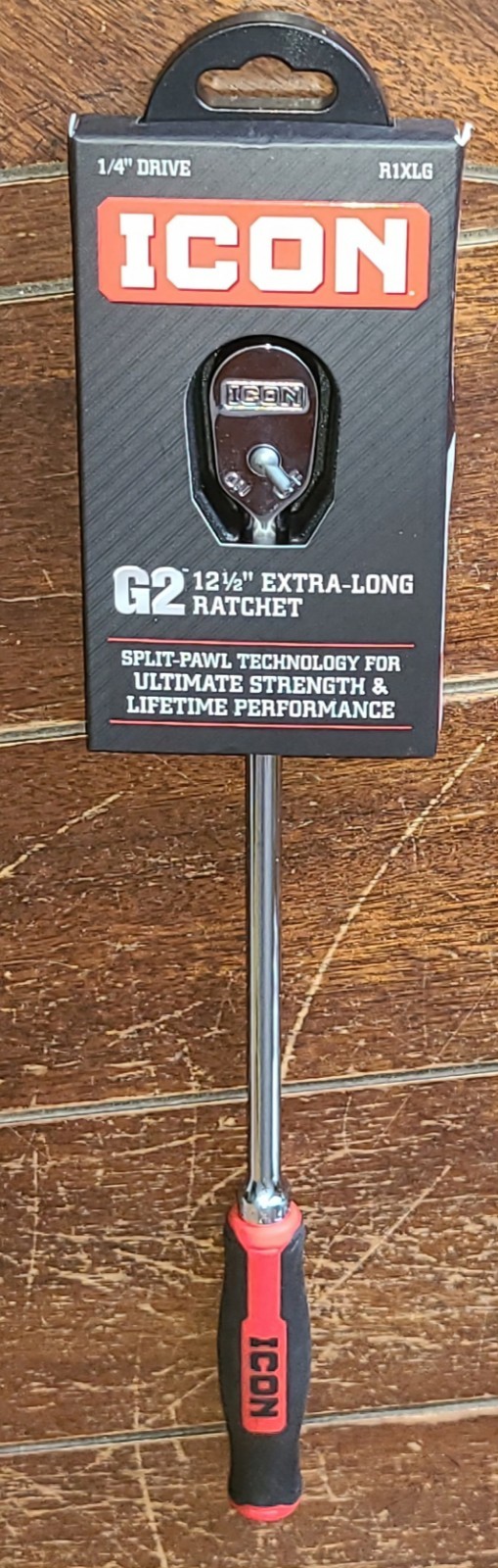 ICON 1/4″ Drive G2 12-1/2″ Extra-Long Ratchet for Maximum Leverage #70439