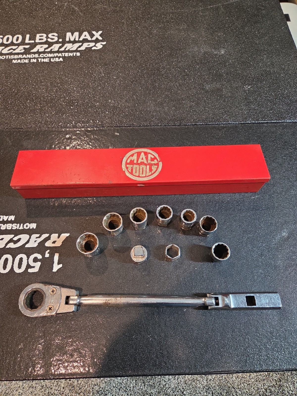 MAC Tools USA 10pc VRF Front End Alignment Ratchet Pass Through Thru Socket Set