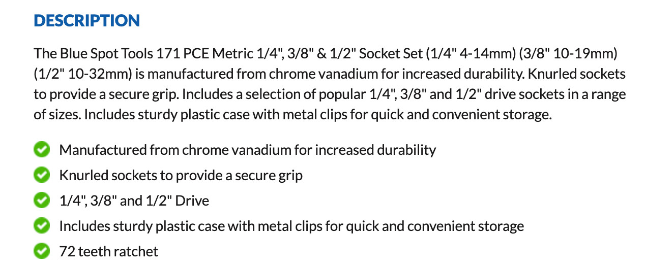 171 Pc Metric Socket Set 4mm-32mm 6 Point 1/4″ & 3/8″ & 1/2″ Drive Ratchet Set