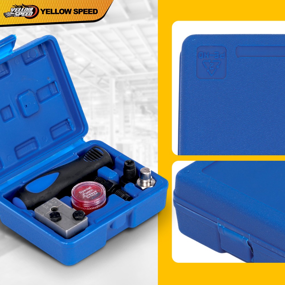 3/16″ Double Flaring Tool Brake Line Adapter Kit w/ Storage Box for Auto