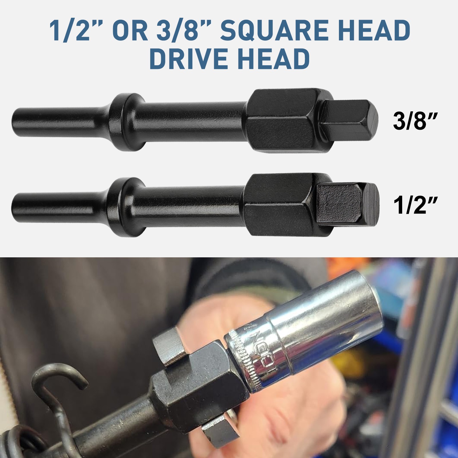 32029 Pneumatic Bolt Breaker Set 3/8″ 1/2″ Drive Air Hammer Socket Adapter 37316