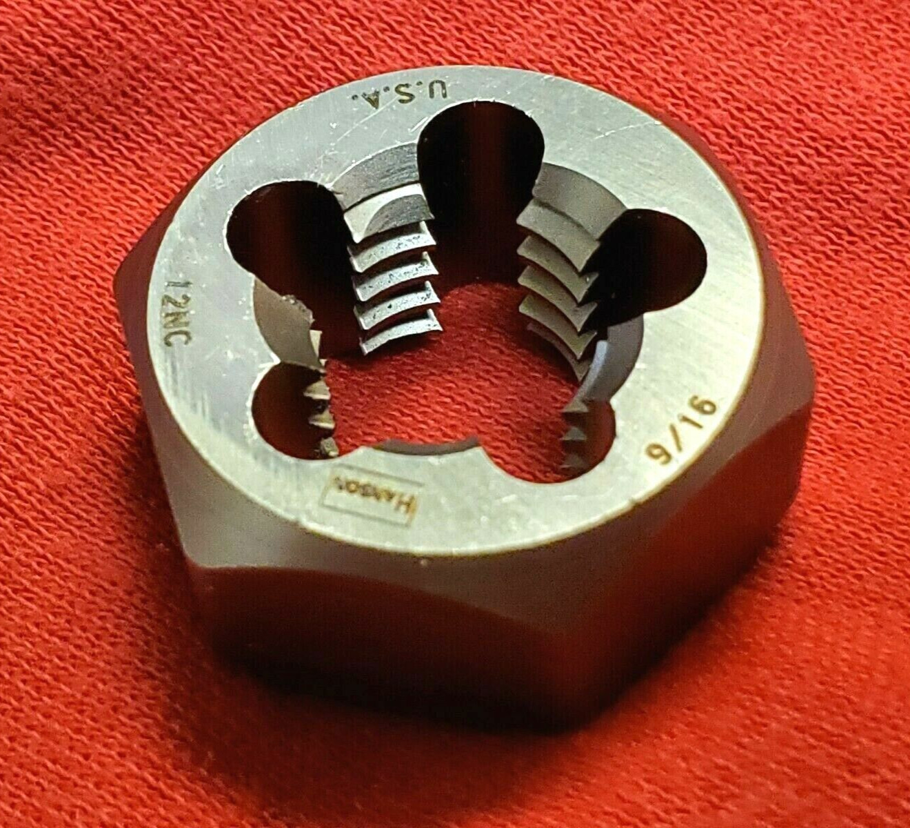 7248 ZR 9/16-12 X 1-1/16″ NC Hex Die Irwin Hanson Carbon Steel USA Rethreading