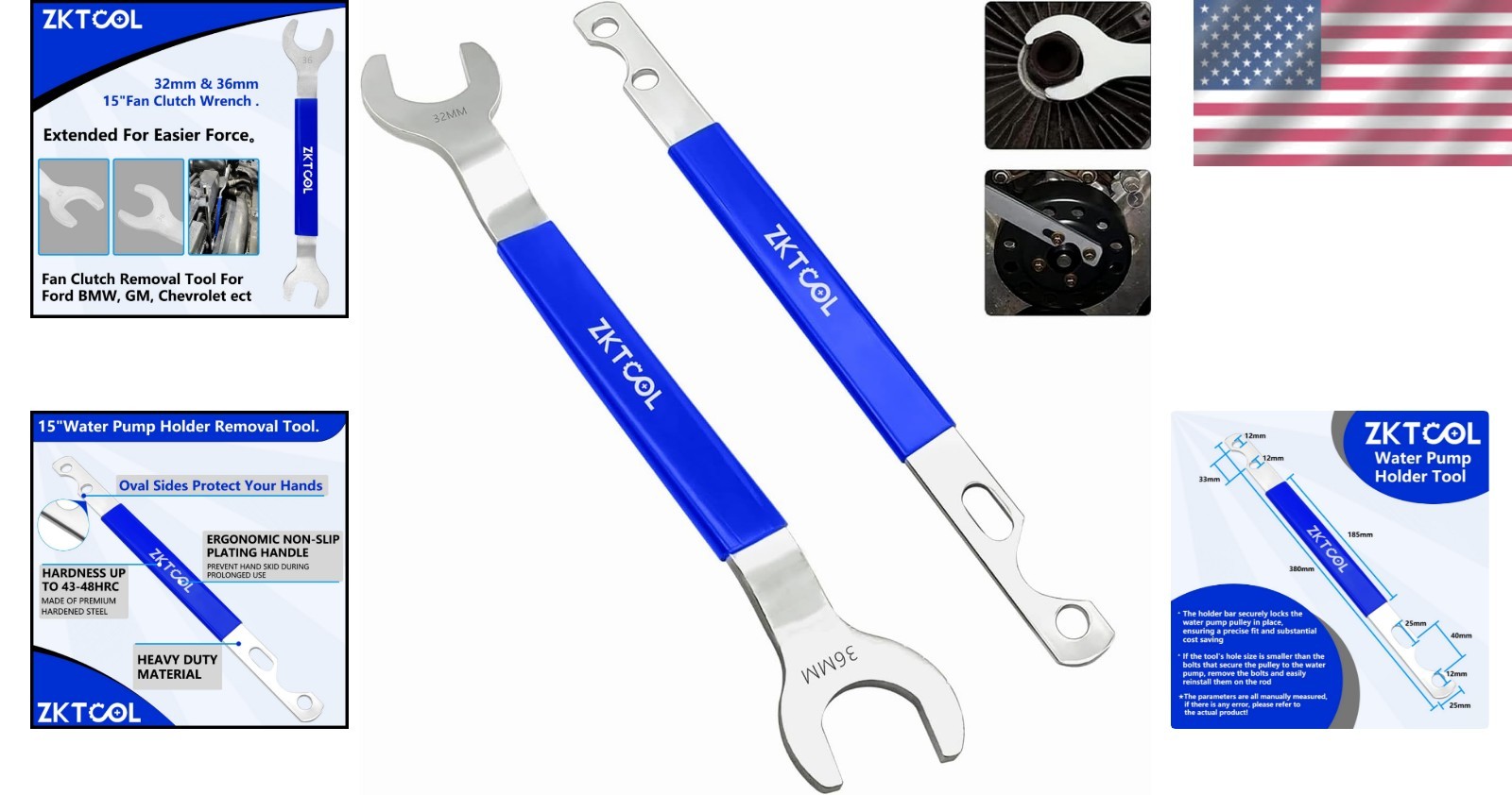 Compact Fan Clutch Wrench Set with Rubber Grip – Reliable for BMW, Ford & More