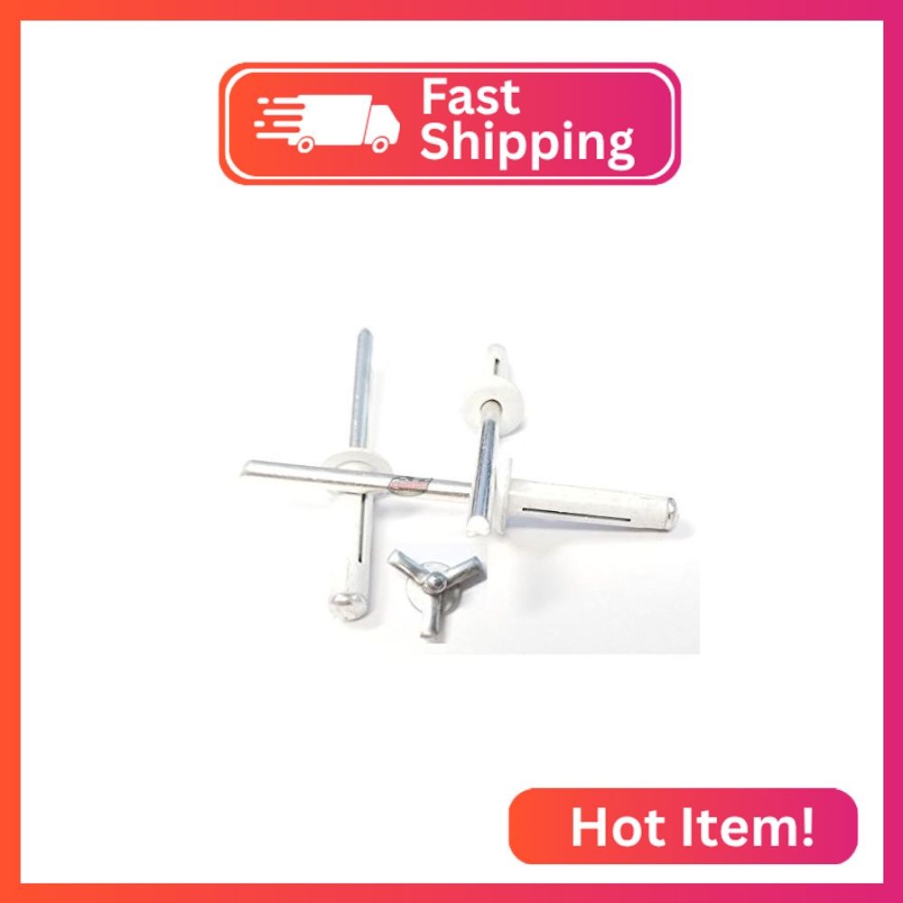 White Exploding Pop Rivets 3/16″ Tri-Fold Small Aluminum Head Steel Mandrel .040