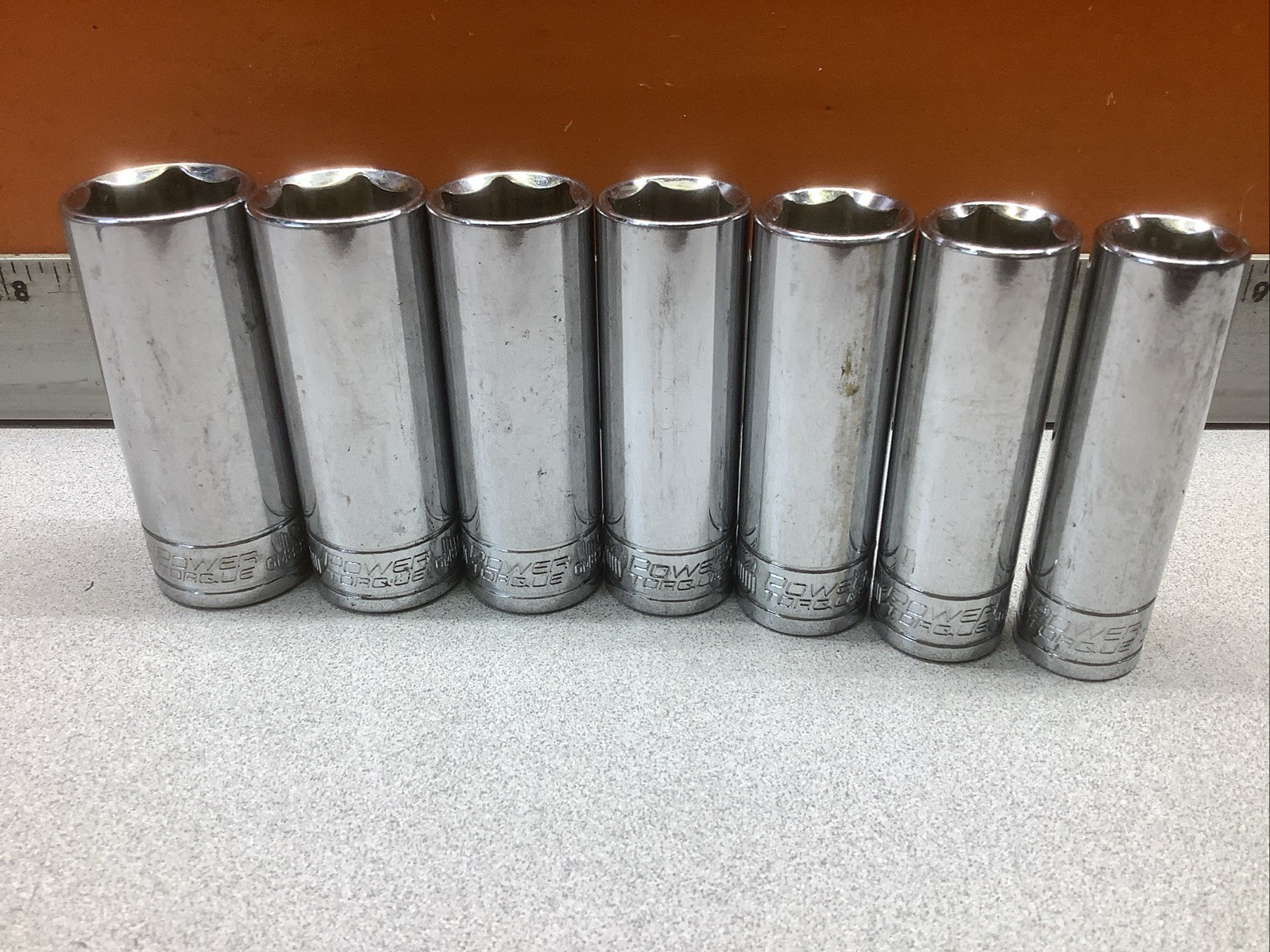 Power Torque (O’Reilly) 3/8 Drive Deepwell Metric Sockets 6 Point 7 Piece.
