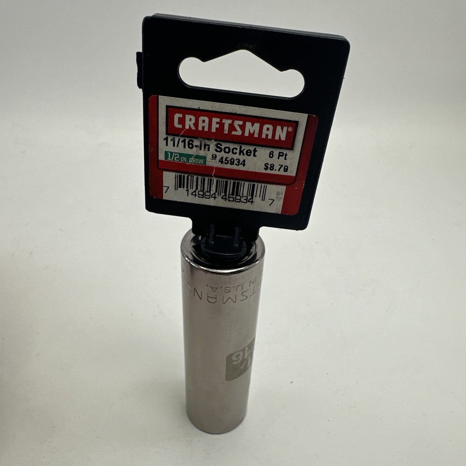 Craftsman 1/2″ Drive 11/16″ 6 Pt Deep Socket SAE Easy Read 45934 USA New NOS