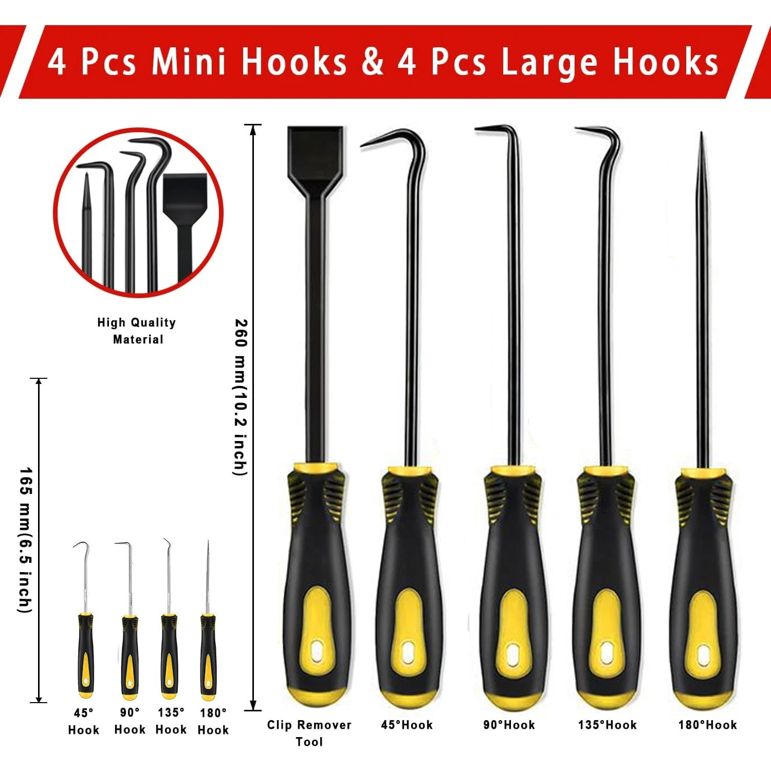 17Pcs Hook and Pick Set Clip Plier Remover Tool Gasket Scraper Telescopic Magnet