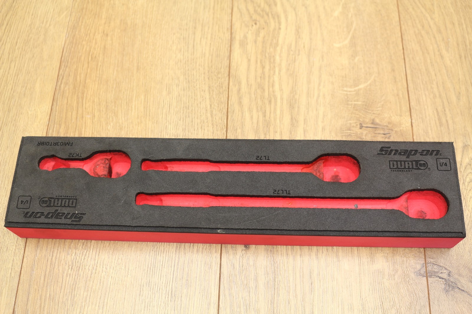 Snap-On Tools 1/4″ Drive 3-Pc Ratchet Pro-Fi Red Foam Set 103RT01FR *MISSING 1*