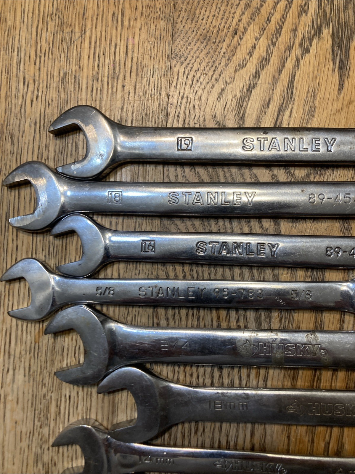 Stanley Kobalt Husky Large SAE Metric Combination Wrench Mixed Lot Of 9