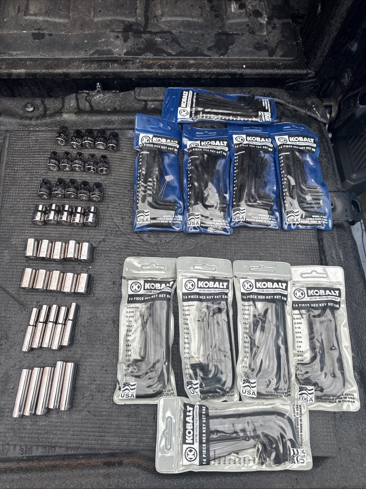 180pc Kobalt Tools USA Hex Key & Huge Socket Lot 10mm SAE Metric Danaher Made