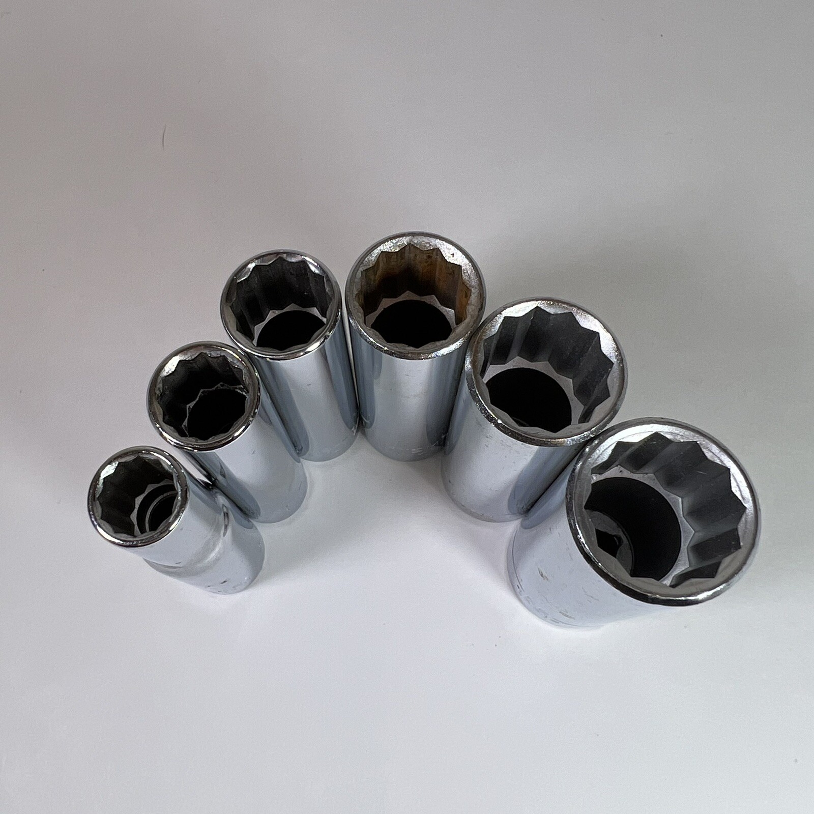 6 Craftsman Deep Sockets SAE 12 Point 3/8″ Drive EE Series Made in USA