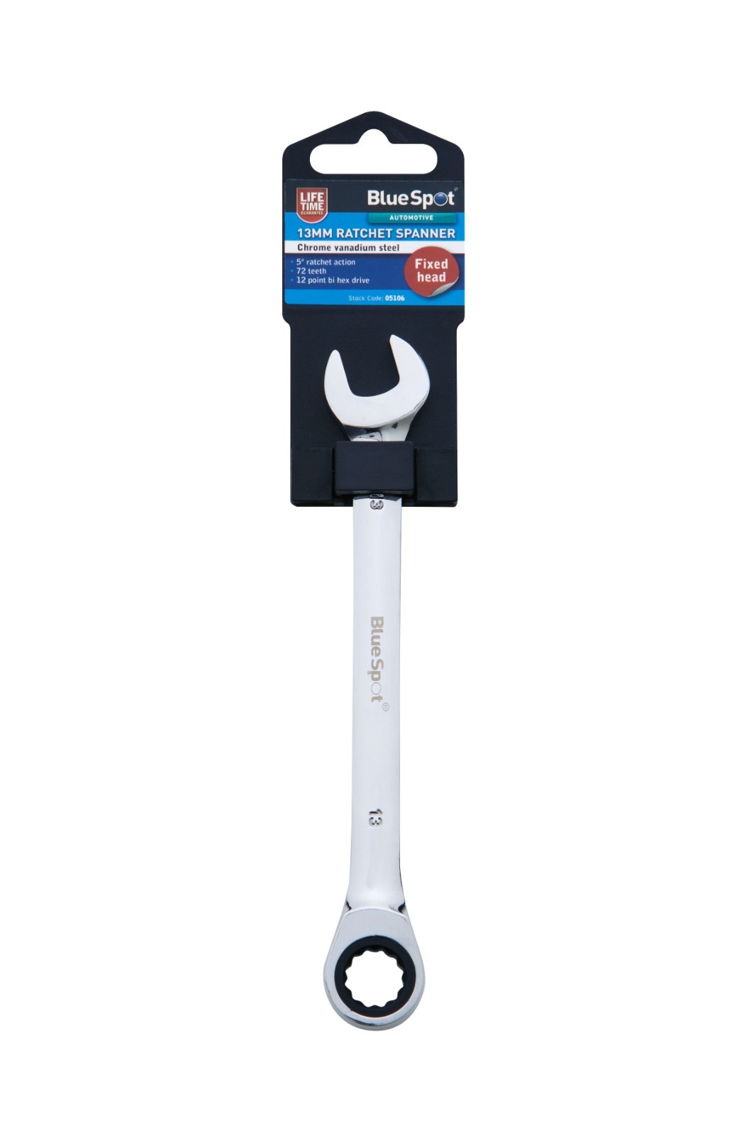 Blue Spot Tools 13mm Ratchet Spanner Fixed Head – 05106