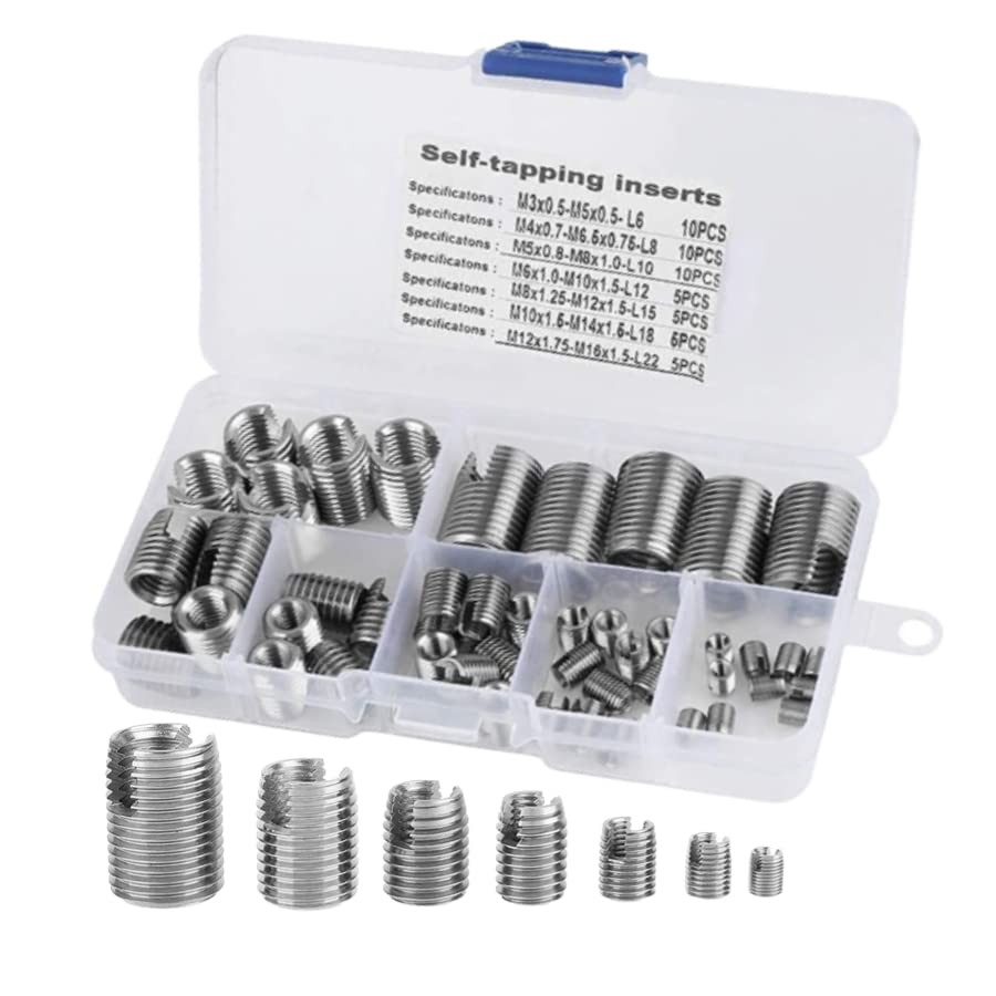 50 PCS Quick Thread Insert M3 To M12 Self Tapping Stainless Steel Repair