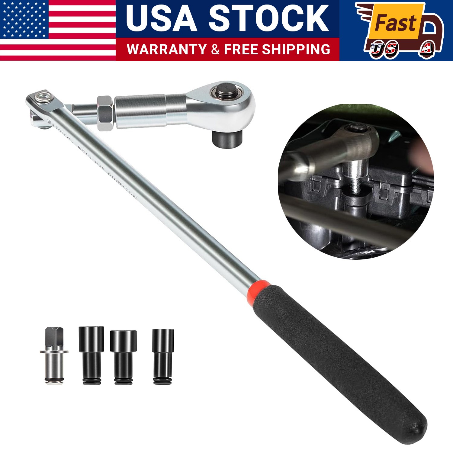 64180 5PCS Actuator Motor Tool includes 5.5mm 7mm 8mm & Socket 1/4″ Square Drive