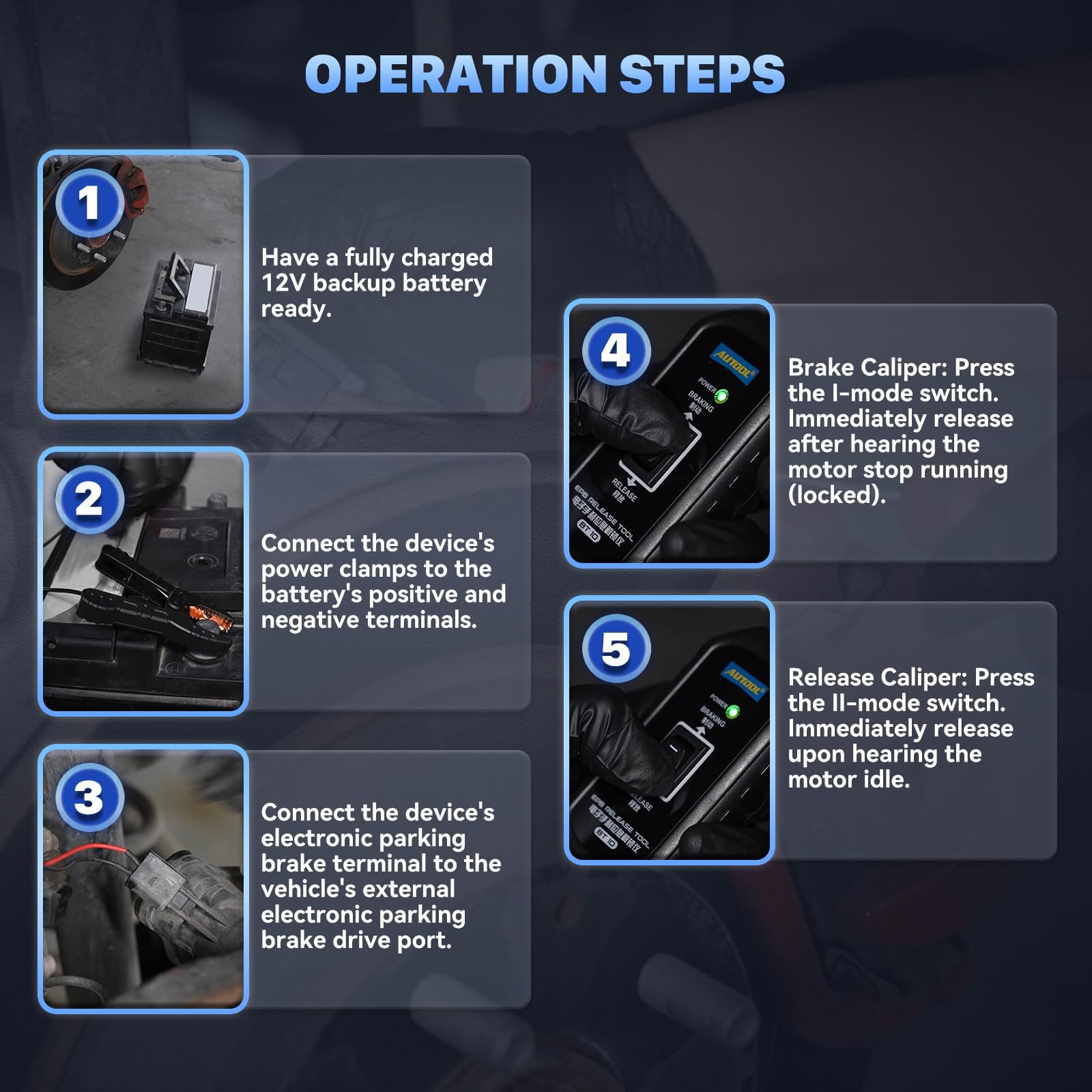 Electronic Parking Brake Tool for Emergency Release & Reset Control